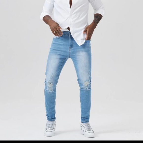 SHEIN Mens Distressed Jeans - Picture 1 of 9